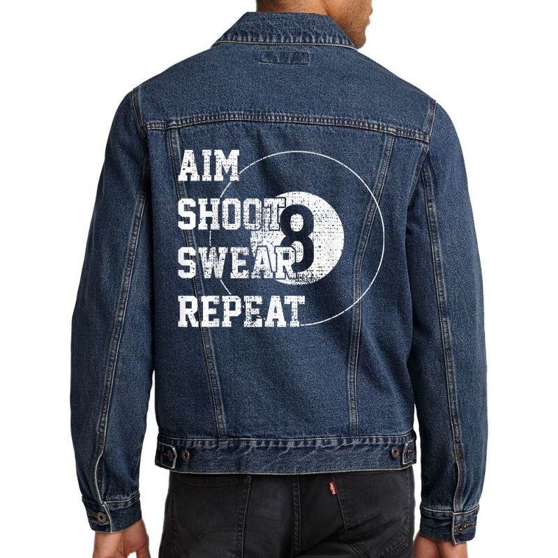 Billard Billiards 8 Eight Ball Retro Gift Men Denim Jacket | Artistshot