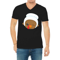 Thanksgiving Turkey Thanksgiving Turkey, Brown Turkey, Pilgrim Bonnet V-neck Tee | Artistshot