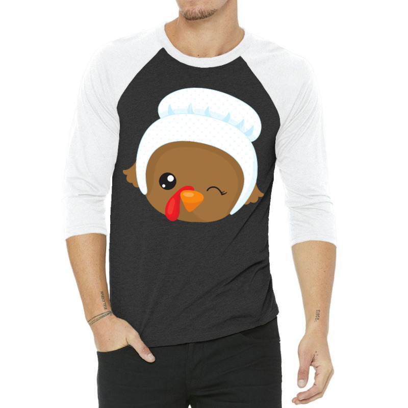 Thanksgiving Turkey Thanksgiving Turkey, Brown Turkey, Pilgrim Bonnet 3/4 Sleeve Shirt | Artistshot