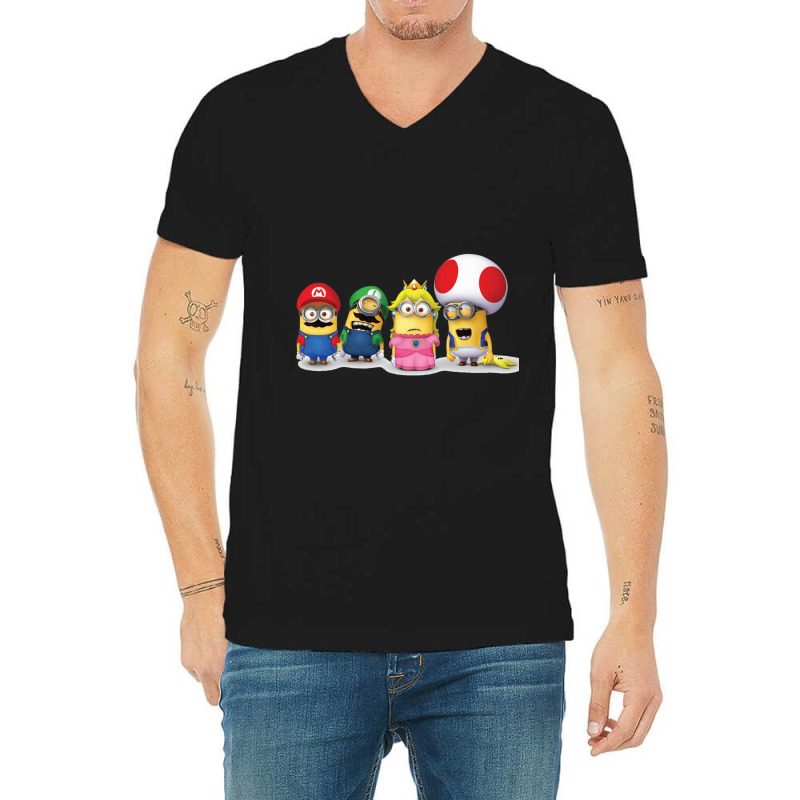 Super Minion Bros V-Neck Tee by cm-arts | Artistshot