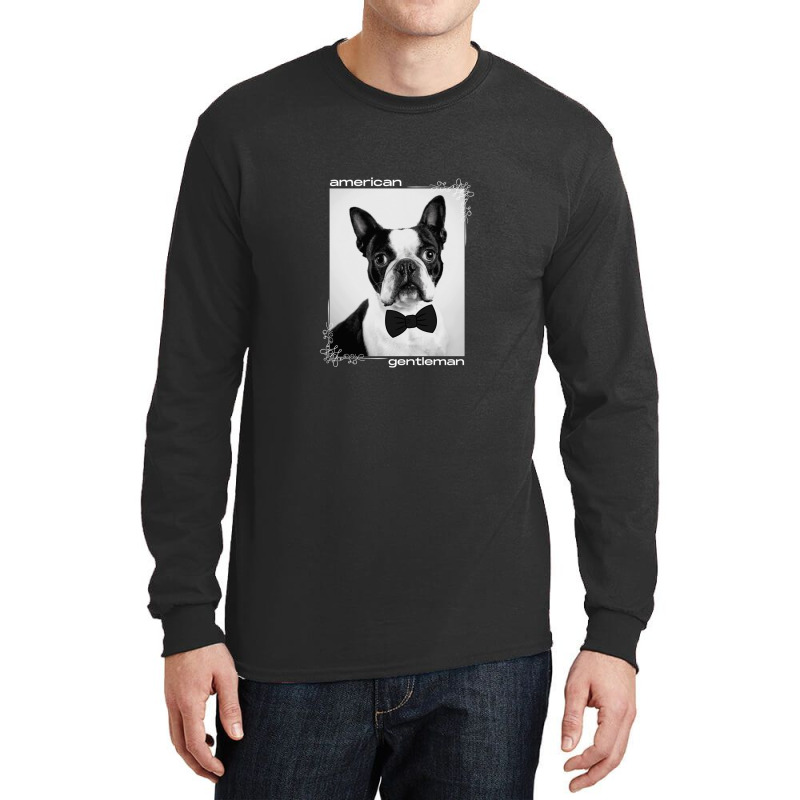 Boston Terrier Bowtie Long Sleeve Shirts by AudreyRussian | Artistshot