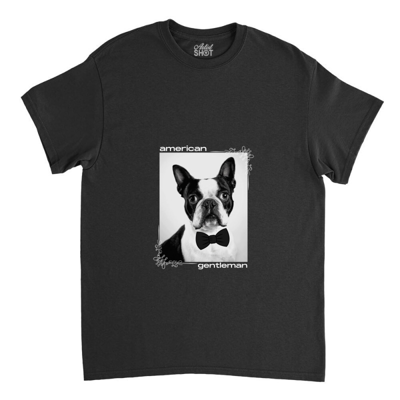 Boston Terrier Bowtie Classic T-shirt by AudreyRussian | Artistshot