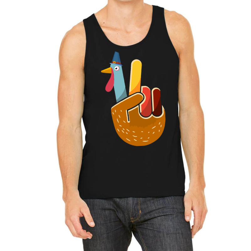 Thanksgiving Turkey Turkey Peace Hand Sign Thanksgiving (1) Tank Top | Artistshot