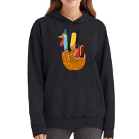 Thanksgiving Turkey Turkey Peace Hand Sign Thanksgiving (1) Vintage Hoodie | Artistshot