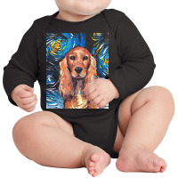 Cocker Spaniel T  Shirt Cocker Spaniel Night Long Sleeve Baby Bodysuit | Artistshot