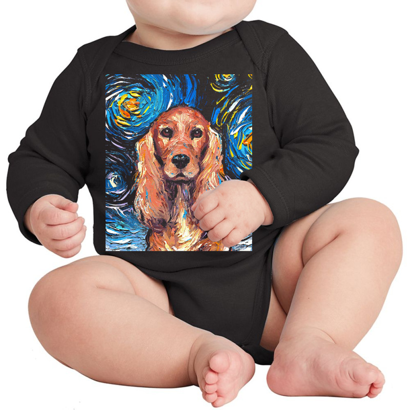 Cocker Spaniel T  Shirt Cocker Spaniel Night Long Sleeve Baby Bodysuit by rgibson131 | Artistshot