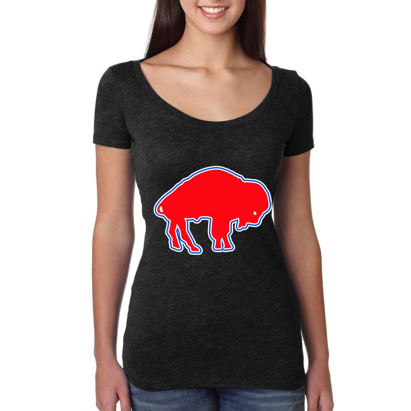 Buffalo Standing Red Women's Triblend Scoop T-shirt by Kosdapen517 | Artistshot