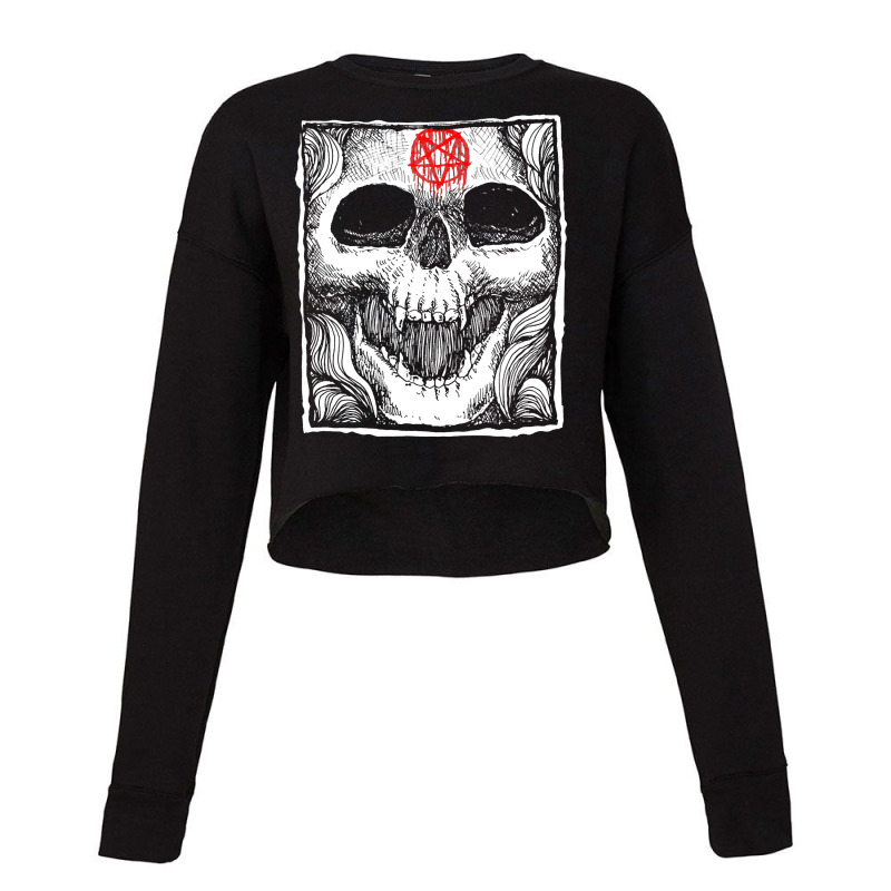 Skull Pentagram Fatality Pentagram Demon By Kraftd Cropped Sweater by Quick Scully | Artistshot