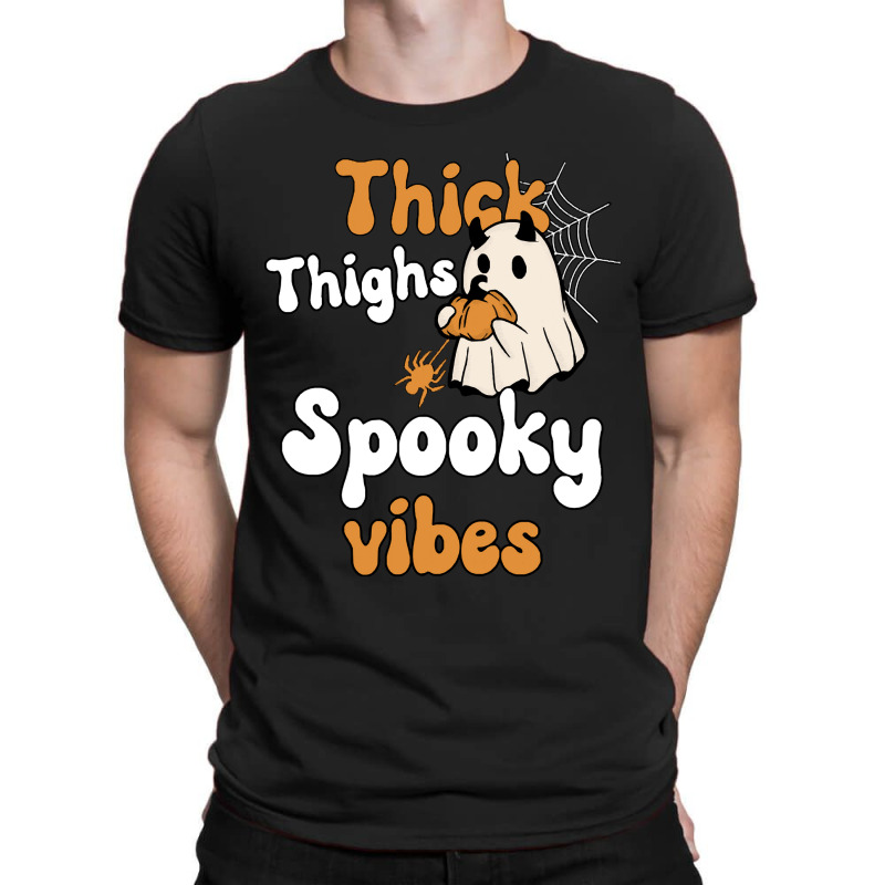 Thick Thighs Spooky Vibes Thick Thighs Spooky Vibes - Retro Groovy Vin T-shirt | Artistshot