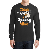 Thick Thighs Spooky Vibes Thick Thighs Spooky Vibes - Retro Groovy Vin Long Sleeve Shirts | Artistshot