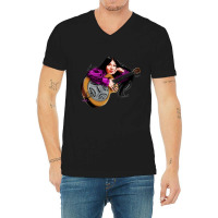 Buffy Sainte Marie - An Illustration By Paul Cemmick V-neck Tee | Artistshot