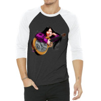 Buffy Sainte Marie - An Illustration By Paul Cemmick 3/4 Sleeve Shirt | Artistshot