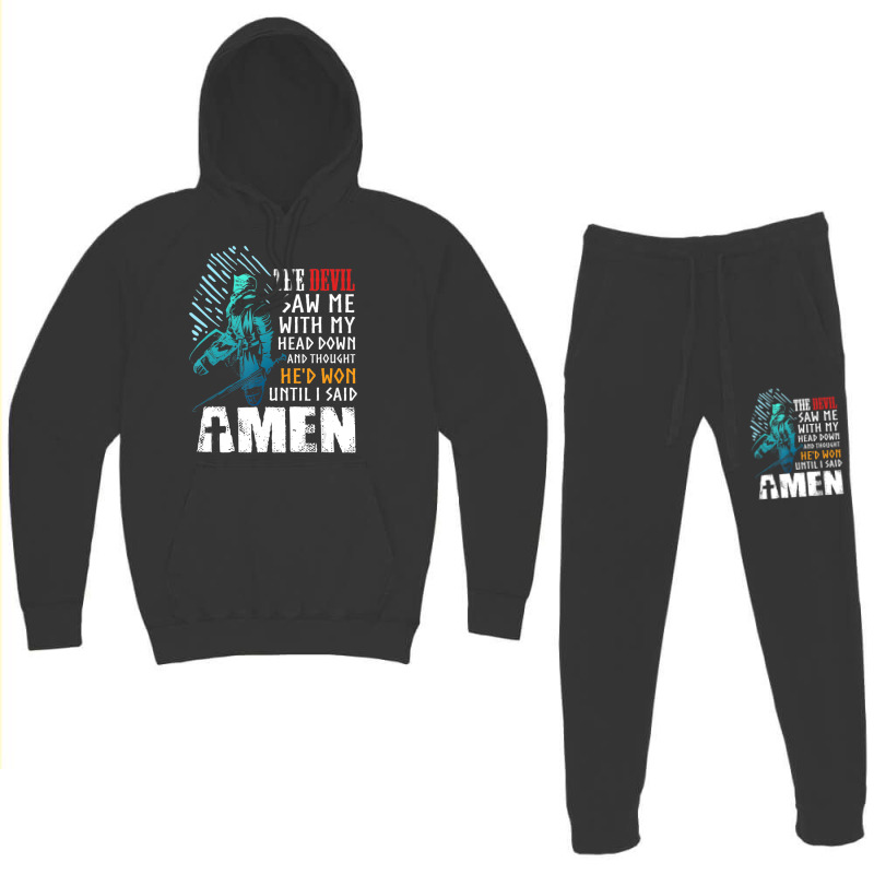 Templar Knight Crusader Quote The Devil Saw Me Hoodie & Jogger Set | Artistshot