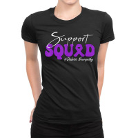 Support Squad Diabetic Neuropathy Awareness Purple Ribbon T Shirt Ladies Fitted T-shirt | Artistshot