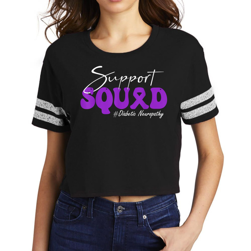 Support Squad Diabetic Neuropathy Awareness Purple Ribbon T Shirt Scorecard Crop Tee by cm-arts | Artistshot