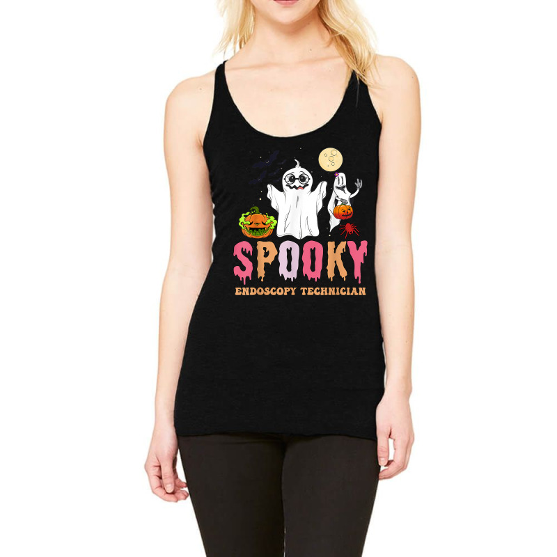 Groovy Ghost Spooky Endoscopy Technician Halloween Costumes Racerback Tank by Outpost | Artistshot