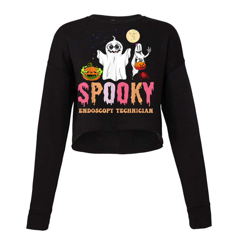 Groovy Ghost Spooky Endoscopy Technician Halloween Costumes Cropped Sweater by Outpost | Artistshot