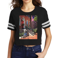 Philadelphia Pa - Bicycle In Front Of Philadelphia Brownstone Scorecard Crop Tee | Artistshot