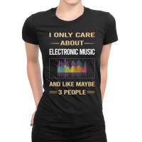 Funny 3 People Electronic Music Ladies Fitted T-shirt | Artistshot