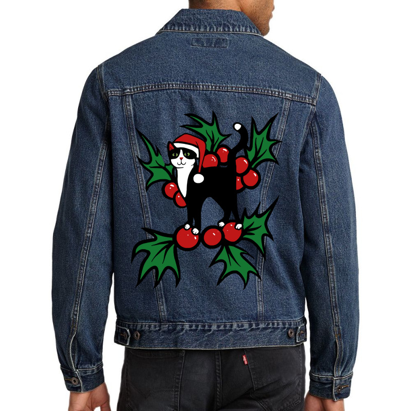 Tuxedo Cat Christmas Tuxedo Cat Christmas Men Denim Jacket | Artistshot