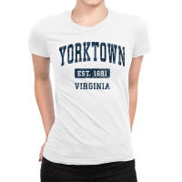 Yorktown Virginia Va Vintage Athletic Sports Design Long Sleeve T Shir Ladies Fitted T-shirt | Artistshot