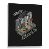 Cat On Analog Modular Synth Funny Synthesizer Metal Print Vertical | Artistshot