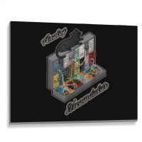 Cat On Analog Modular Synth Funny Synthesizer Metal Print Horizontal | Artistshot