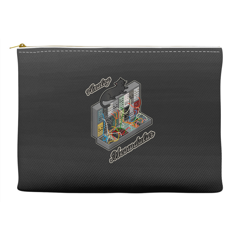 Cat On Analog Modular Synth Funny Synthesizer Accessory Pouches | Artistshot