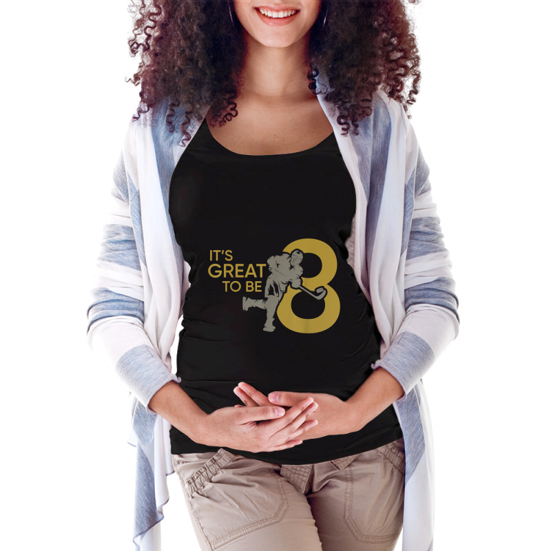 Its Great To Be Eight Boys Hockey 8th Birthday Tshirt Maternity Scoop Neck T-shirt by DevynGiorgio | Artistshot