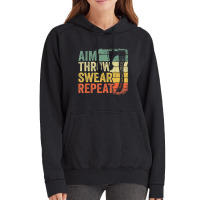 Aim Throw Swear Repeat Hatchet Vintage Axe Throwing Vintage Hoodie | Artistshot