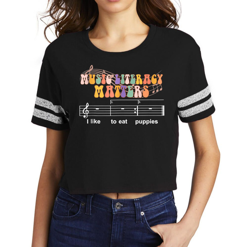 Music Literacy Matters I Like To Eat Puppies Tank Top Scorecard Crop Tee by cm-arts | Artistshot