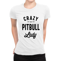 Womens Crazy Pitbull Lady Funny Pitbull Mom Ladies Fitted T-shirt | Artistshot