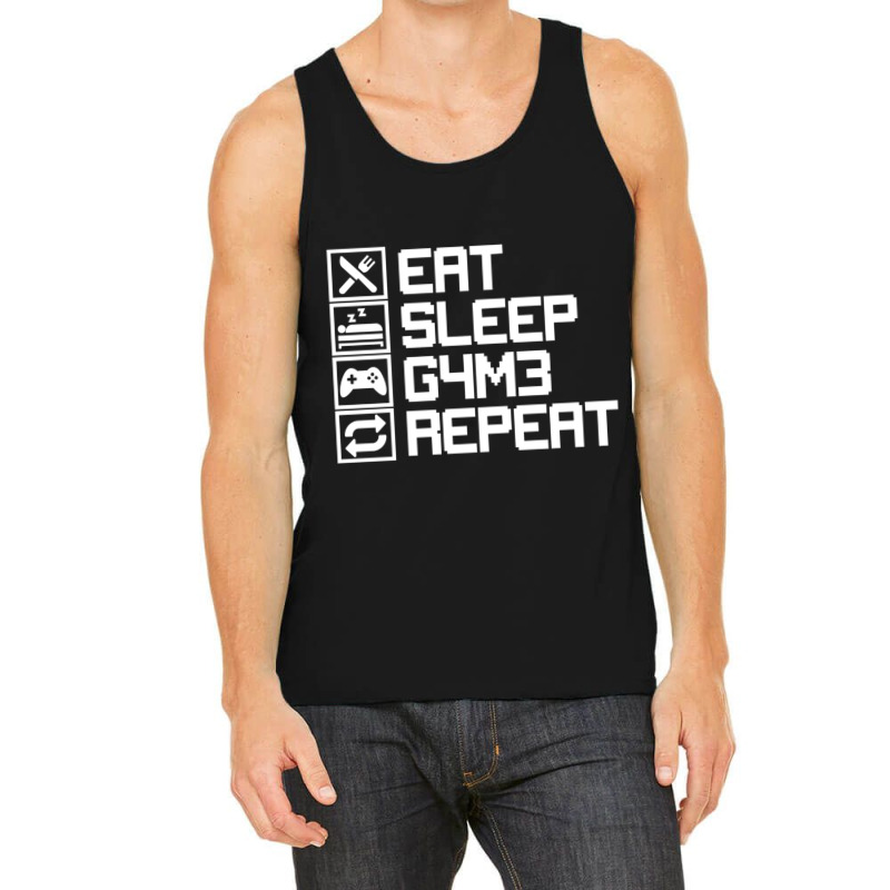 Eat Sleep Game Repeat Funny Leetcode Leet Gift Tank Top by MONIQUEWORTH | Artistshot