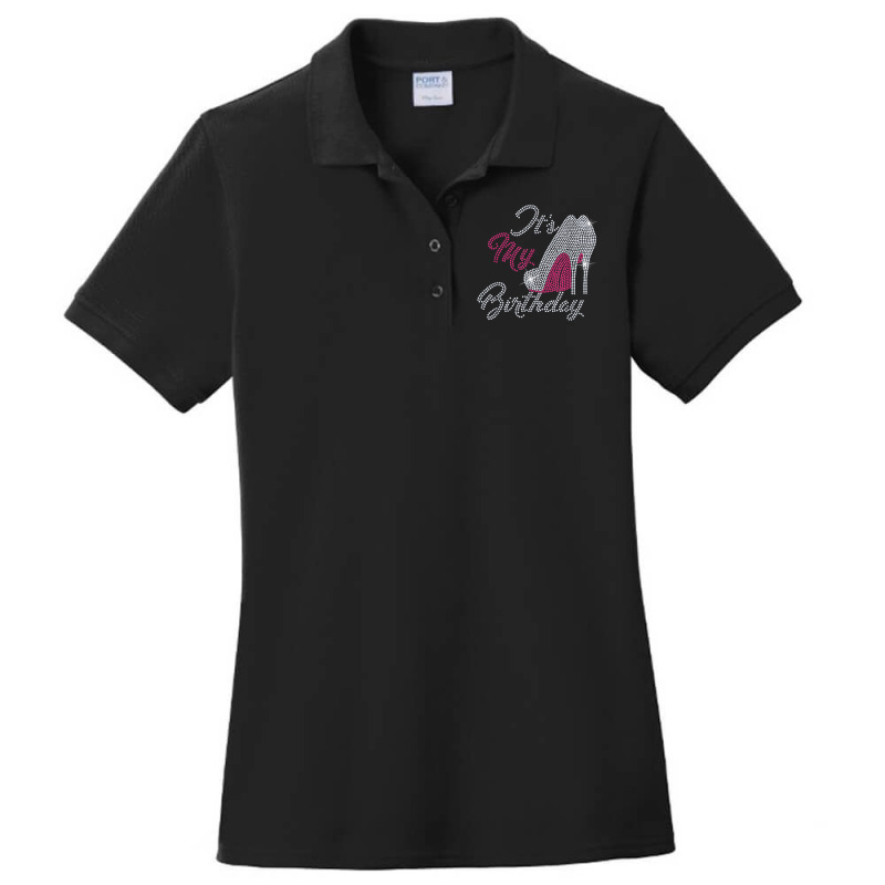 Woman It's My Birthday Bling Rhinestone High Hell Girl Party Ladies Polo Shirt by Garnet | Artistshot