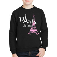 I Love Paris Eiffel Tower France T Shirt French Souvenir Youth Sweatshirt | Artistshot