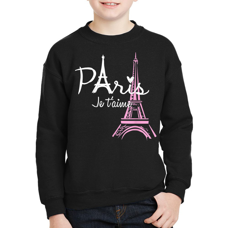 I Love Paris Eiffel Tower France T Shirt French Souvenir Youth Sweatshirt by muwicaneme | Artistshot