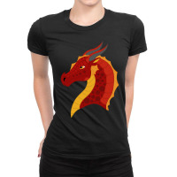 Red Fire Dragon Ladies Fitted T-shirt | Artistshot