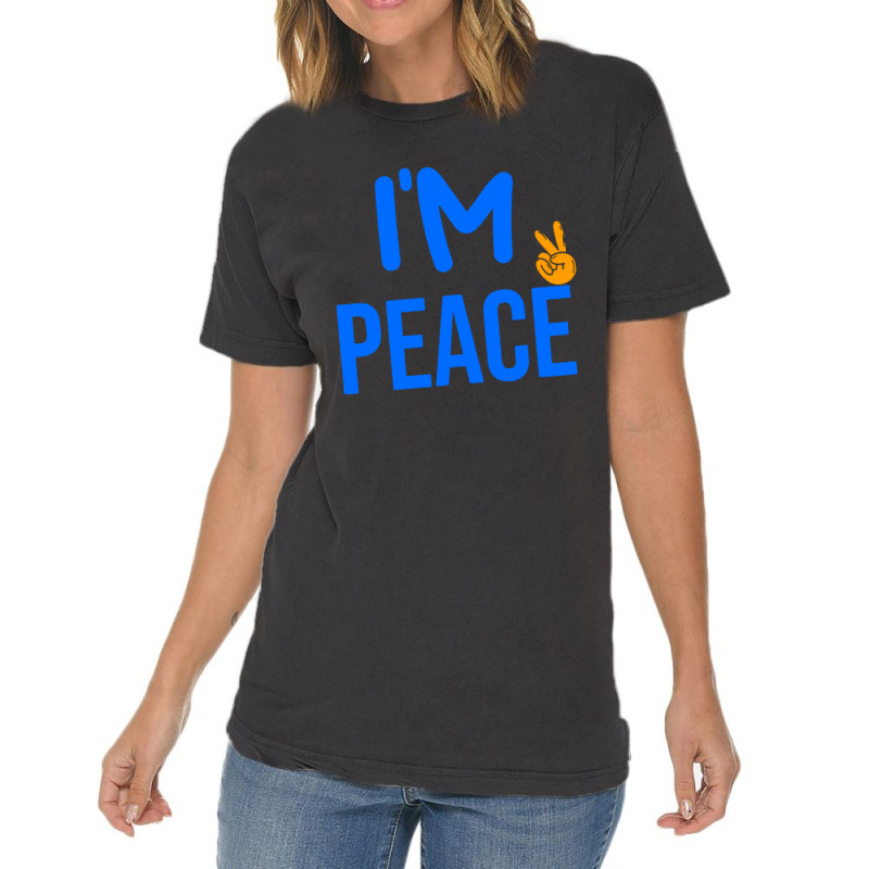 I Come In Peace I'm Peace Funny Matching Couples Vintage T-shirt | Artistshot