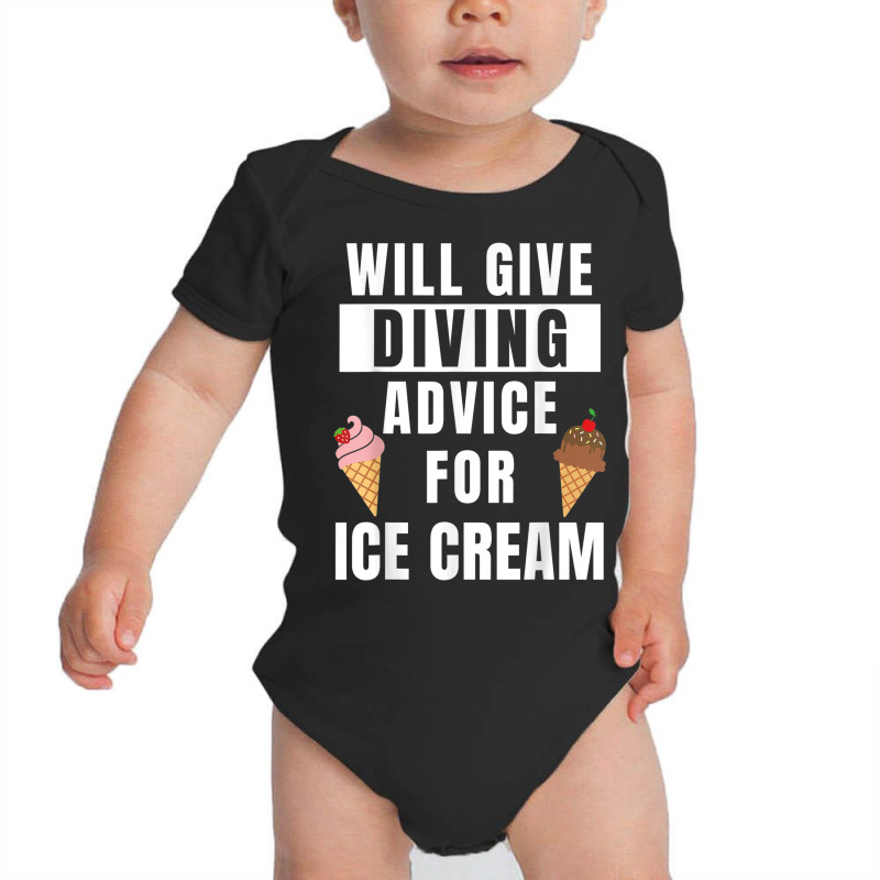 Diving Advice For Ice Cream Water Sports Funny Scuba Diver Baby Bodysuit by Garnet | Artistshot