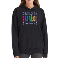 Dimelo En Espanol Bilingual Spanish Teacher Vintage Hoodie | Artistshot