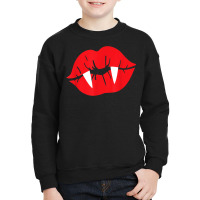 Vampire Kiss With Fangs Funny Halloween Costume Youth Sweatshirt | Artistshot