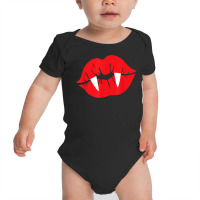 Vampire Kiss With Fangs Funny Halloween Costume Baby Bodysuit | Artistshot