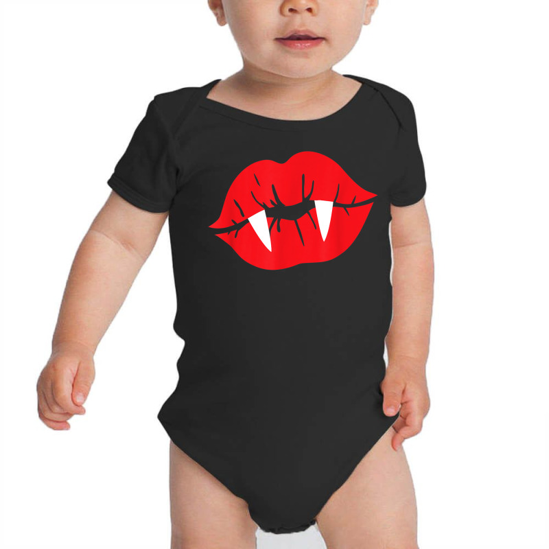 Vampire Kiss With Fangs Funny Halloween Costume Baby Bodysuit by Fashonus | Artistshot