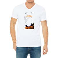 Halloween Poster Paper Jack O Lantern Halloween Pictures 22f4dd51a86e4 V-neck Tee | Artistshot