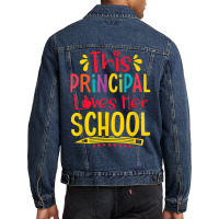 Principal Loves Her School Principal Headmaster Headmistress T Shirt Men Denim Jacket | Artistshot