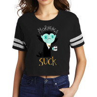 Cute Dracula Vampire Morning Suck Coffee Halloween Costume Scorecard Crop Tee | Artistshot