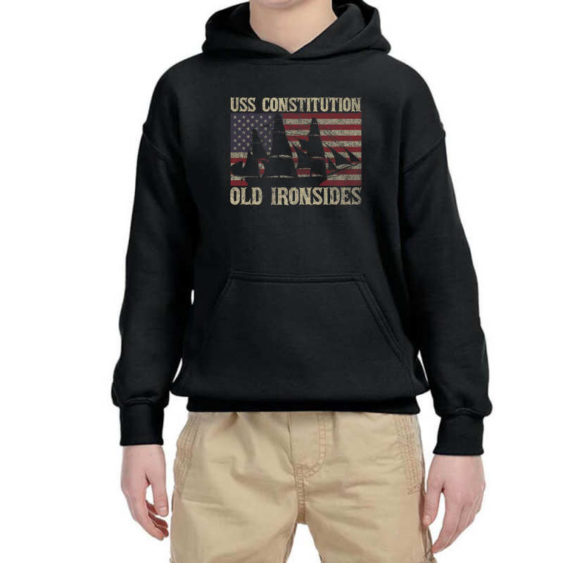 Uss Constitution Sailing Ship Usa American Flag Premium T Shirt Youth Hoodie | Artistshot