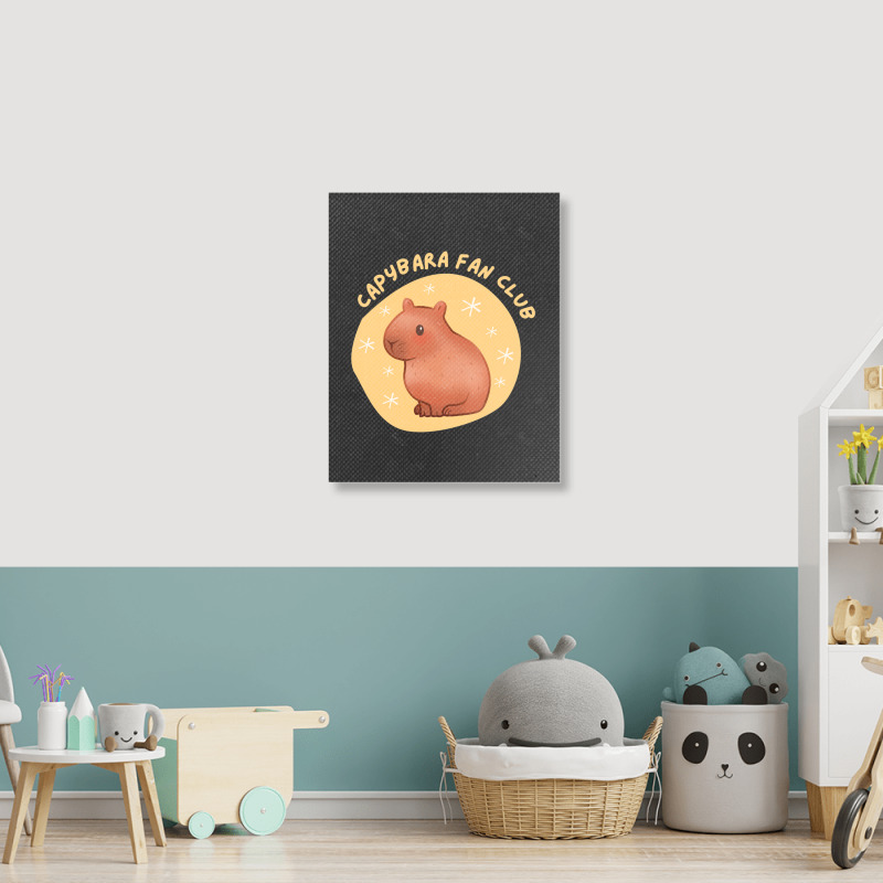 Cute Pastel Capybara Fan Club Portrait Canvas Print | Artistshot