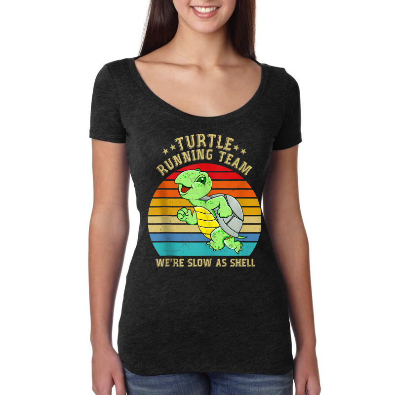 Running 365 Turtle Running Team We're Slow As Shell Funny Tank Top Women's Triblend Scoop T-shirt by cm-arts | Artistshot