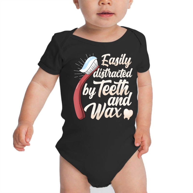 Easily Distracted By Teeth And Dental Wax Braces Lab Tech Baby Bodysuit | Artistshot